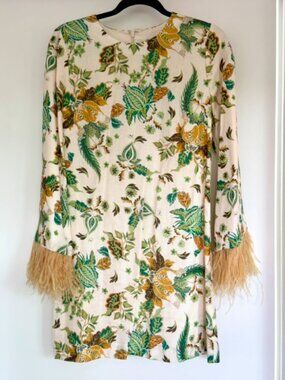 Antonio Melani x The Nat Note Birdie Paisley Print Linen Shift Dress NWT Size 8